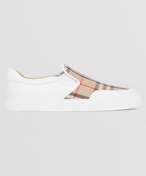 A-39698<br><b>BURBERRY</b><br>가죽 & 빈티지 체크 슬립온 스니커즈</b><br>[매장가-90만원대]
