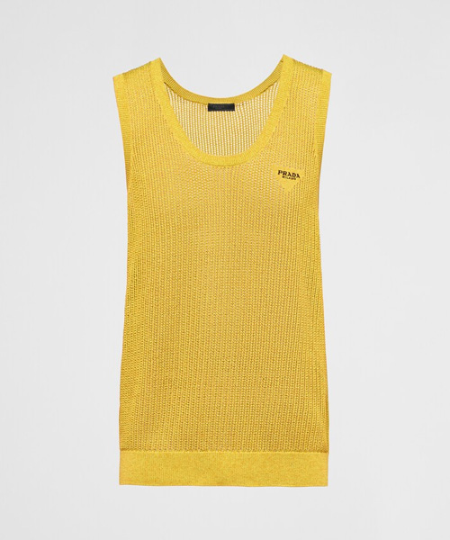 T-29682<br><b>PRADA</b><br>실크 & 코튼 메쉬 니트 나시</b><br>[매장가-200만원대]