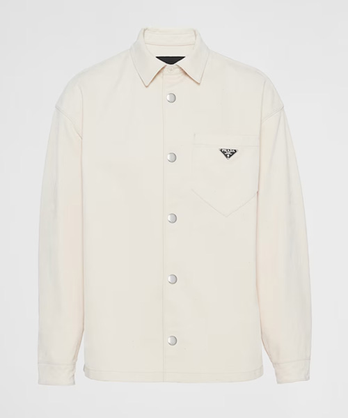 JK-23011<br><b>PRADA</b><br>삼각로고 패치 데님 셔츠</b><br>[매장가-320만원대]