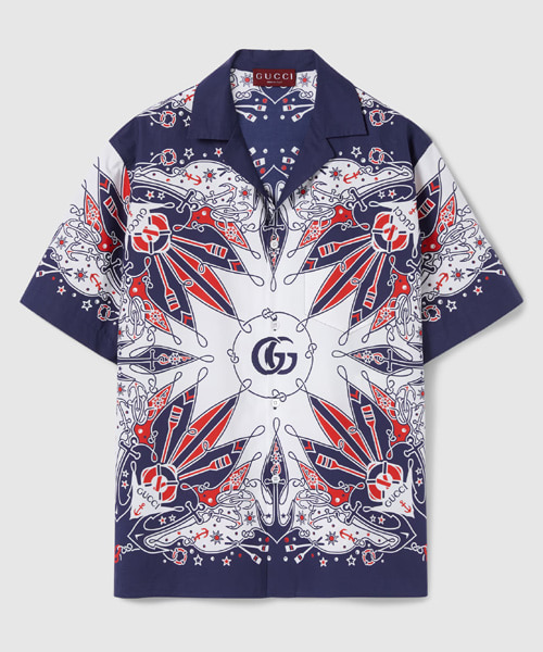 S-5162<br><b>GUCCI</b><br>더블 G 반다나 프린트 코튼 셔츠</b><br>[매장가-160만원대]