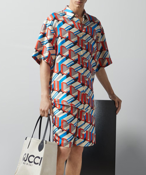 SET-3445<br><b>GUCCI</b><br>픽셀 프린트 실크 셋업</b><br>[매장가-300만원대]