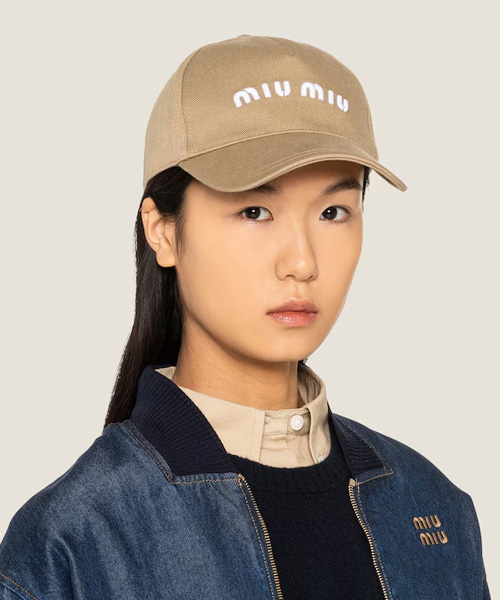 A-40029<br><b>MIU MIU</b><br>드릴 야구 모자</b><br>[매장가-80만원대]