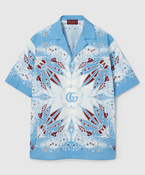 S-5161<br><b>GUCCI</b><br>더블 G 반다나 프린트 코튼 셔츠</b><br>[매장가-160만원대]