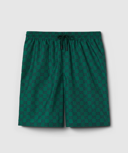 P-15595<br><b>GUCCI</b><br>GG 프린트 나일론 스윔 쇼츠</b><br>[매장가-100만원대]
