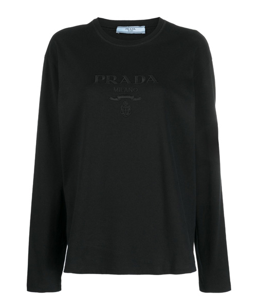 T-29873<br><b>PRADA</b><br>엠브로이더드 자수 코튼 티셔츠</b><br>[매장가-140만원대]
