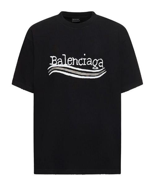 T-29749<br><b>BALENCIAGA</b><br>웨이브 로고 프린트 코튼 티셔츠</b><br>[매장가-100만원대]