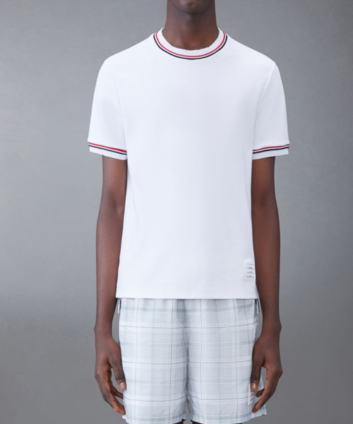 T-29754<br><b>THOM BROWNE</b><br>코튼 밀라노 스트라이프 티셔츠</b><br>[매장가-100만원대]