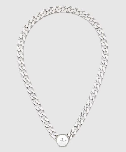 A-39786<br><b>GUCCI</b><br>스텔링 실버 로고 네크리스</b><br>[매장가-130만원대]