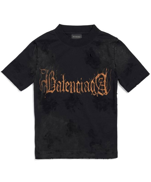 T-29803<br><b>BALENCIAGA</b><br>헤비 메탈 티셔츠 라지 핏 블랙 페이디드</b><br>[매장가-120만원대]