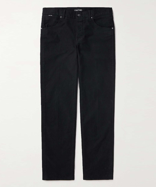 P-15571<br><b>TOM FORD</b><br>SLIM-FIT STRAIGHT-LEG COTTON-BLEND MOLESKIN TROUSERS</b><br>[매장가-200만원대]