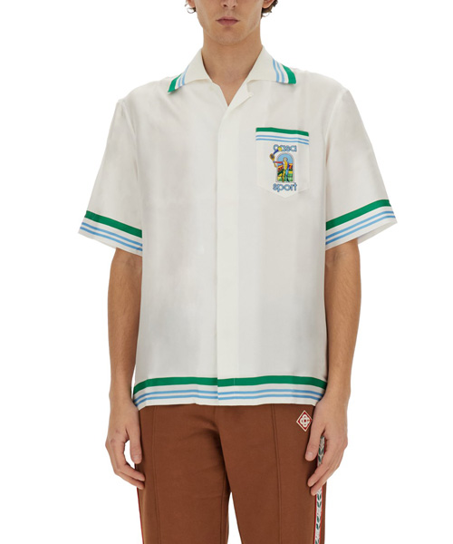 S-5170<br><b>CASABLANCA</b><br>테니스 프린트 실크 셔츠</b><br>[매장가-130만원대]