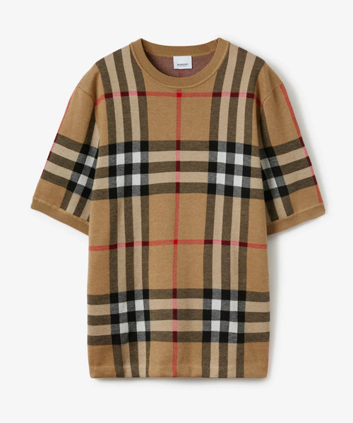 T-29706<br><b>BURBERRY</b><br>체크 실크 울 티셔츠</b><br>[매장가-90만원대]