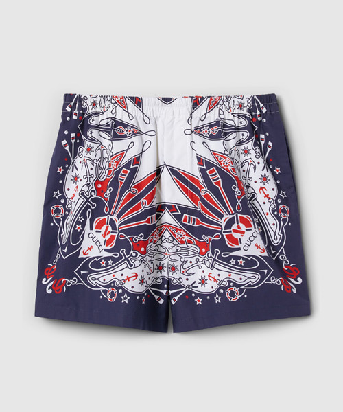 P-15639<br><b>GUCCI</b><br>반다나 프린트 코튼 쇼츠</b><br>[매장가-150만원대]