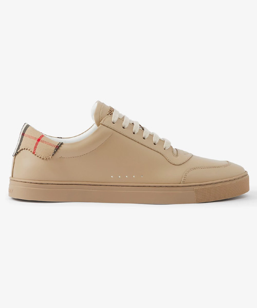 A-40572<br><b>BURBERRY</b><br>레더 체크 코튼 스니커즈</b><br>[매장가-80만원대]