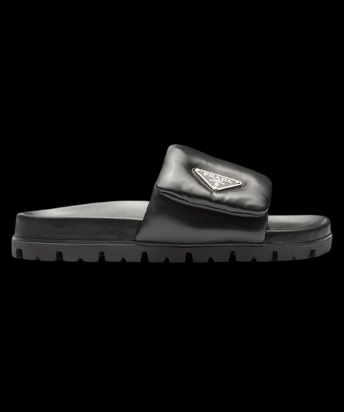 A-40559<br><b>PRADA</b><br>소프트 패딩 나파 레더 슬라이드</b><br>[매장가-130만원대]