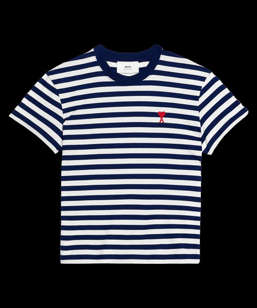 T-29995<br><b>AMI</b><br>스몰 하트 로고 스트라이프 티셔츠</b><br>[매장가-30만원대]