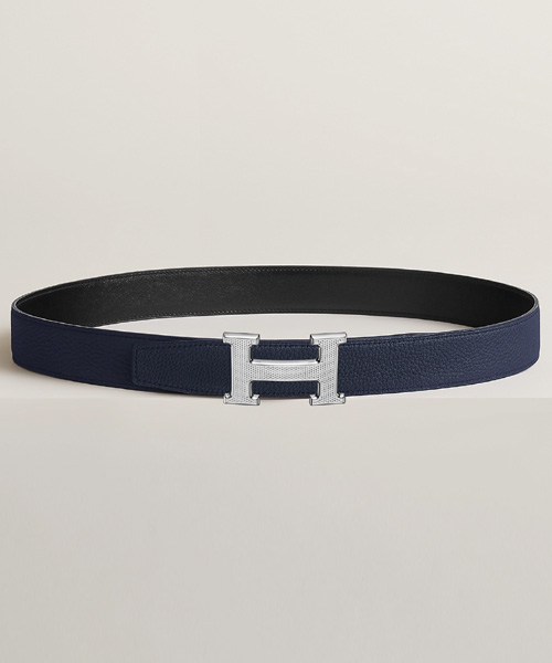 A-40333<br><b>HERMES</b><br>H GUILLOCHEE 벨트 버클 & 리버서블 가죽 스트랩 32MM</b><br>[매장가-140만원대]