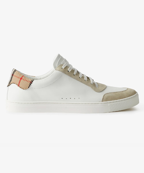 A-40569<br><b>BURBERRY</b><br>레더 스웨이드 체크 코튼 스니커즈</b><br>[매장가-80만원대]