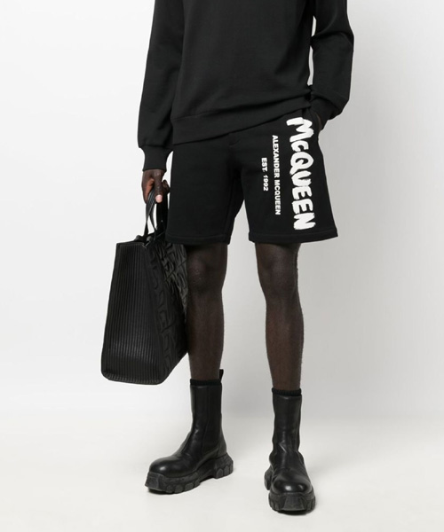 P-15701<br><b>ALEXANDER MCQUEEN</b><br>그래피티 프린트 트랙 쇼츠</b><br>[매장가-80만원대]