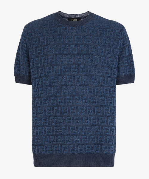 T-29977<br><b>FENDI</b><br>블루 FF 코튼 & 리넨 스웨터</b><br>[매장가-150만원대]