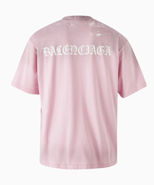 T-30183<br><b>BALENCIAGA</b><br>디스트로이드 로고 프린트 코튼 티셔츠</b><br>[매장가-100만원대]