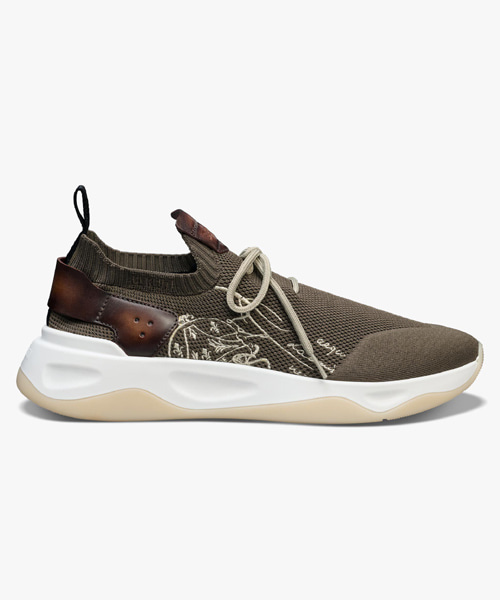 A-41134<br><b>BERLUTI</b><br>쉐도우 니트 & 레더 스니커즈</b><br>[매장가-180만원대]