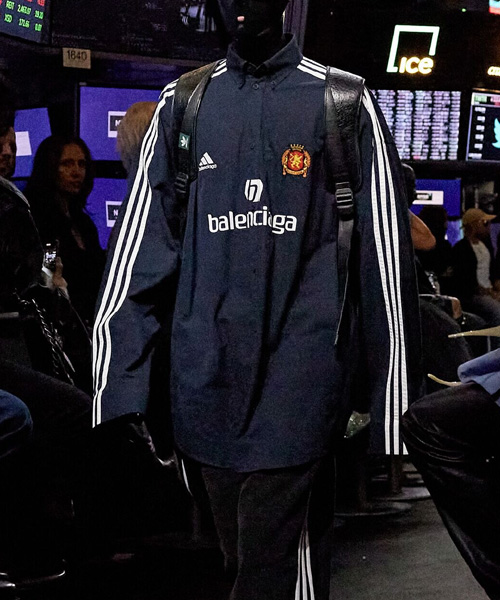 S-5285<br><b>BALENCIAGA x ADIDAS</b><br>스트라이프 로고 프린트 코튼 셔츠</b><br>[매장가-200만원대]