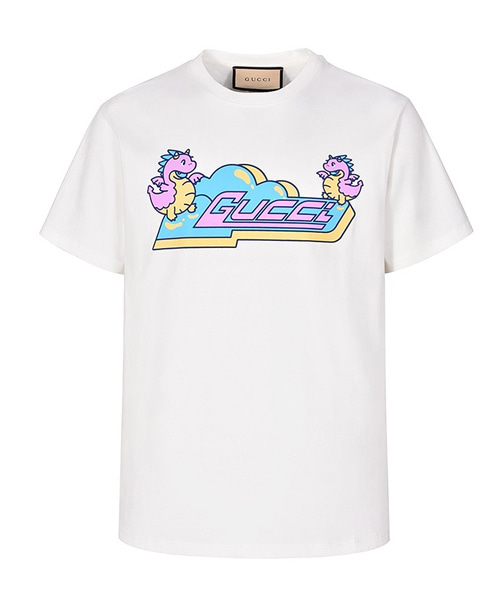 T-30060<br><b>GUCCI</b><br>드래곤 프린트 코튼 저지 티셔츠</b><br>[매장가-80만원대]