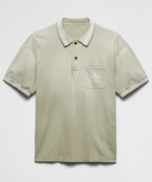 T-30109<br><b>PRADA</b><br>로고 프린트 코튼 폴로셔츠</b><br>[매장가-220만원대]