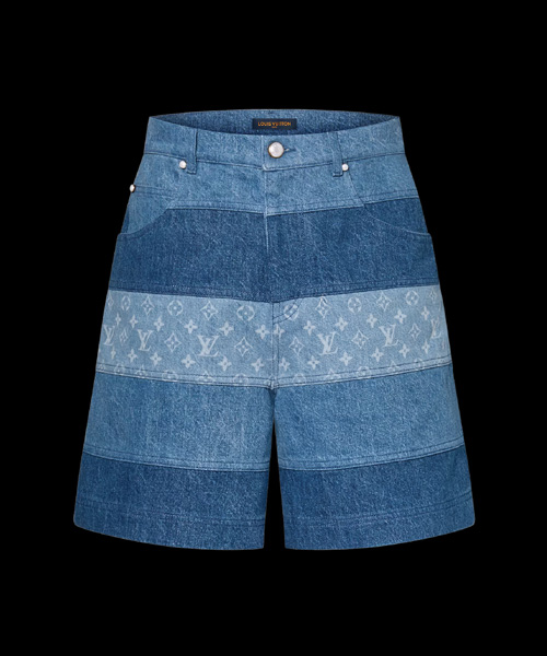 P-15838<br><b>LOUIS VUITTON</b><br>스트라이프드 패치워크 데님 쇼츠</b><br>[매장가-300만원대]