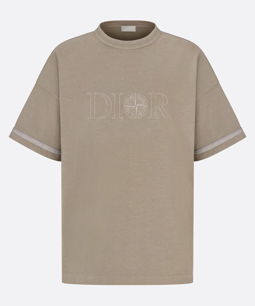 T-30107<br><b>DIOR x STONE ISLAND</b><br>로고 자수 코튼 티셔츠</b><br>[매장가-140만원대]