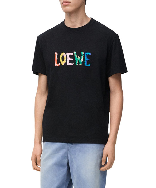 T-30085<br><b>LOEWE</b><br>로고 컬러 자수 코튼 티셔츠</b><br>[매장가-80만원대]