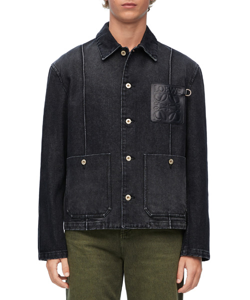 JK-23308<br><b>LOEWE</b><br>로고 패치 워크웨어 데님 자켓</b><br>[매장가-190만원대]