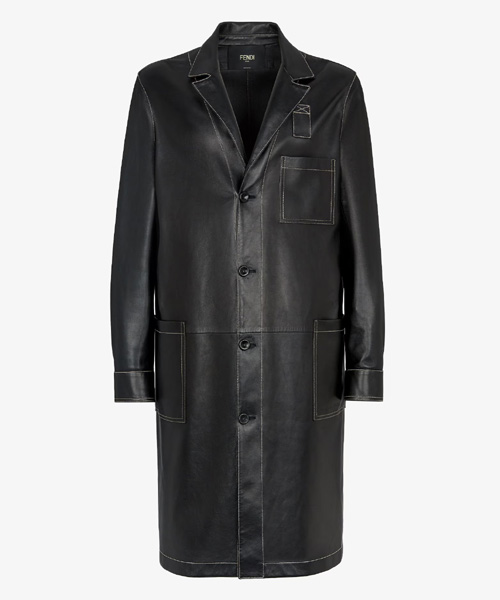 JK-23203<br><b>FENDI</b><br>블랙 가죽 오버코트</b><br>[매장가-1400만원대]