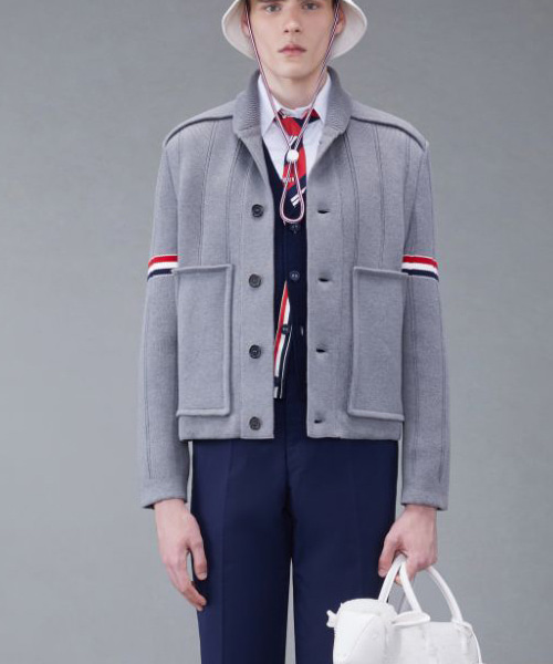 JK-23329<br><b>THOM BROWNE</b><br>더블 페이스 코튼 캐시미어 숄 칼라 재킷</b><br>[매장가-460만원대]