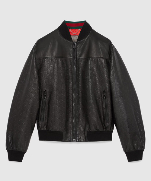 JK-23225<br><b>GUCCI</b><br>GG 엠보싱 가죽 봄버 자켓</b><br>[매장가-600만원대]