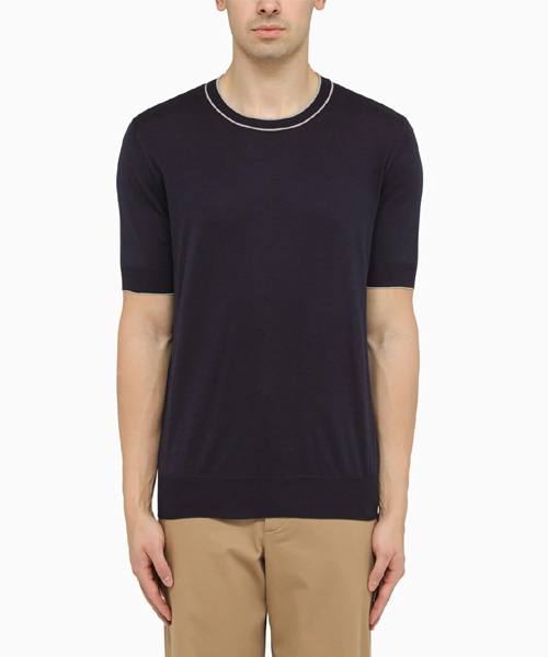 T-30253<br><b>BRUNELLO CUCINELLI</b><br>네이비 숏 슬리브 스웨터</b><br>[매장가-70만원대]