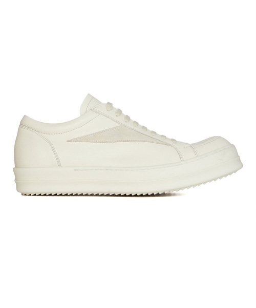A-41486<br><b>RICK OWENS</b><br>배색 가죽 & 스웨이드 로우탑 스니커즈</b><br>[매장가-180만원대]