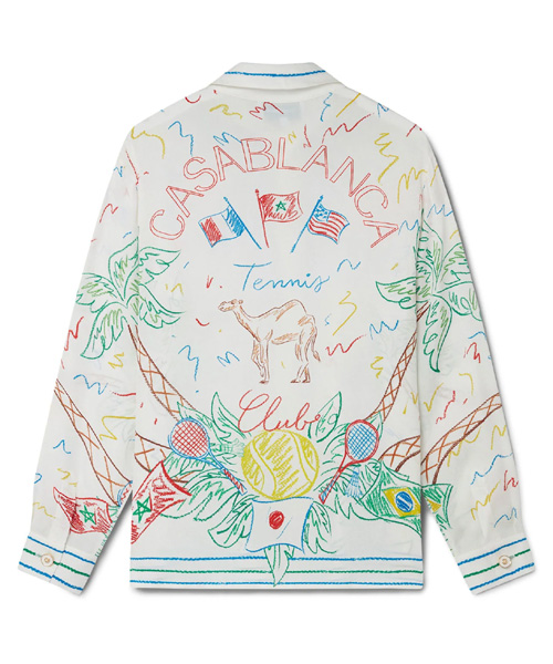 S-5328<br><b>CASABLANCA</b><br>CRAYON TENNIS CLUB SILK SHIRT</b><br>[매장가-150만원대]