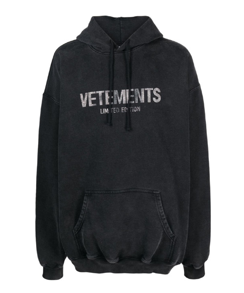 T-30241<br><b>VETEMENTS</b><br>스팽글 로고 프린트 코튼 후디</b><br>[매장가-100만원대]