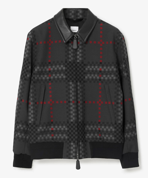 JK-23385<br><b>BURBERRY</b><br>픽셀 체크 울 블렌드 해링턴 자켓</b><br>[매장가-370만원대]
