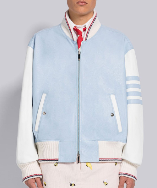 JK-23345<br><b>THOM BROWNE</b><br>램 레더 오버사이즈 블루종 재킷</b><br>[매장가-180만원대]