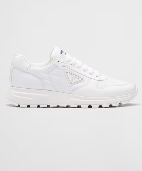 A-41857<br><b>PRADA</b><br>프랙스 01 리나일론 & 브러쉬드 가죽 스니커즈</b><br>[매장가-140만원대]