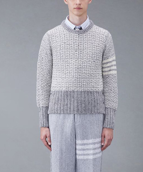 T-30381<br><b>THOM BROWNE</b><br>모헤어 트위드 4-바 클래식 풀오버</b><br>[매장가-200만원대]