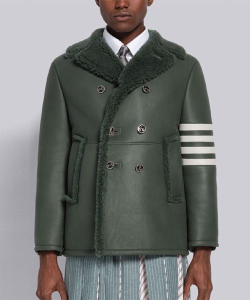 JK-23561<br><b>THOM BROWNE</b><br>다이드 시어링 4-바 언컨스트럭티드 피코트</b><br>[매장가-1000만원대]