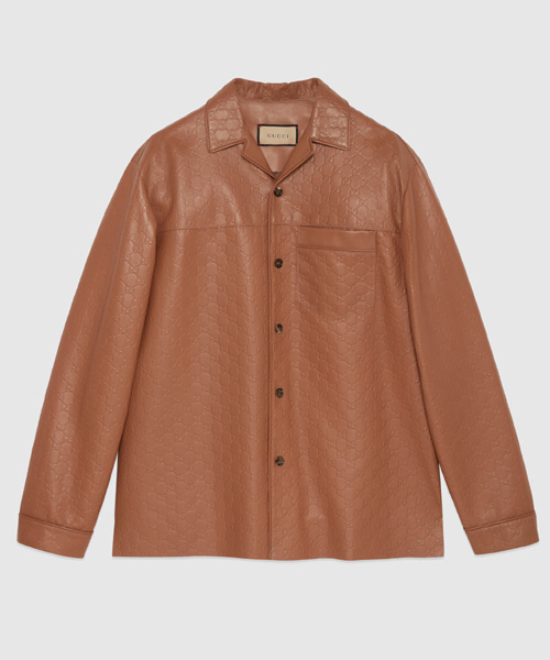 JK-23674<br><b>GUCCI</b><br>GG 엠보싱 가죽 셔츠 자켓</b><br>[매장가-500만원대]