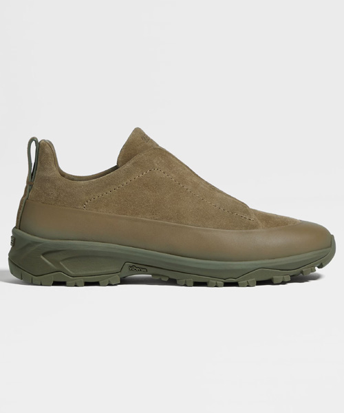 A-41822<br><b>ZEGNA</b><br>카키 스웨이드 스니커즈</b><br>[매장가-180만원대]