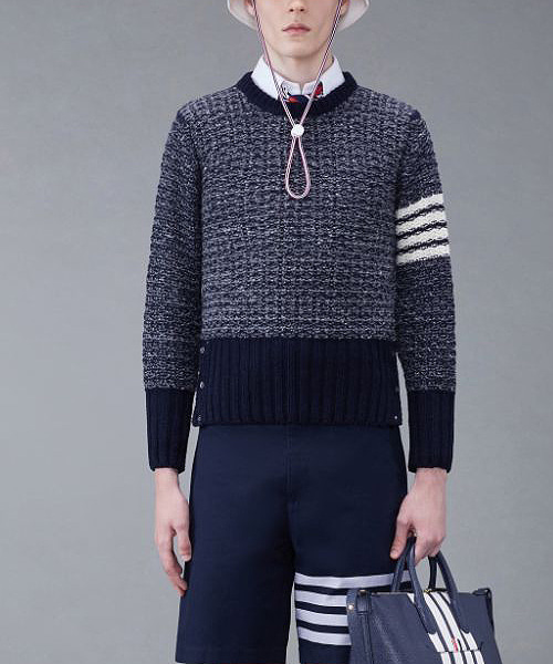 T-30380<br><b>THOM BROWNE</b><br>모헤어 트위드 4-바 클래식 풀오버</b><br>[매장가-200만원대]