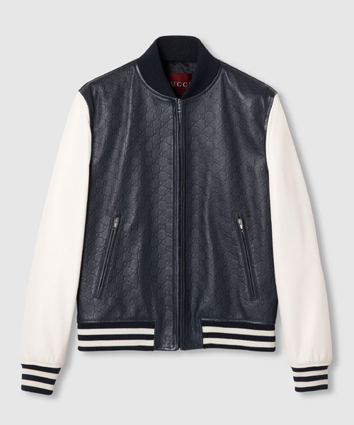 JK-23563<br><b>GUCCI</b><br>GG 엠보스 레더 봄버 재킷</b><br>[매장가-600만원대]
