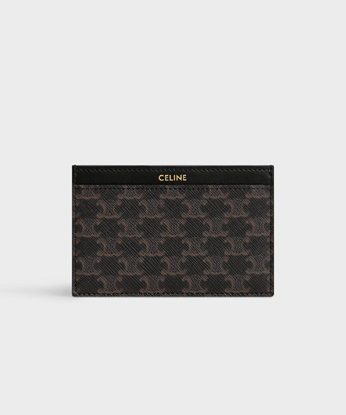A-41731<br><b>CELINE</b><br>트리옹프 캔버스 & 카프스킨 카드 지갑</b><br>[매장가-30만원대]